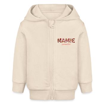 Granny Floral Fun - Geschenkidee - Baby Organic Kapuzenjacke Baby Connector von Stanley/Stella - Natur - Vorne