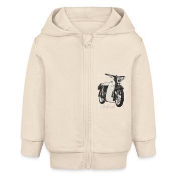 Étoile (beige) // Illustration - Veste à capuche bébé bio Stanley/Stella - écru doux - Devant