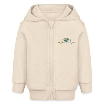 Natur - Herzschlag - Baby Organic Kapuzenjacke Baby Connector von Stanley/Stella - Natur - Vorne