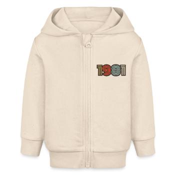 1981 Retro Jahrgang - Baby Organic Kapuzenjacke Baby Connector von Stanley/Stella - Natur - Vorne
