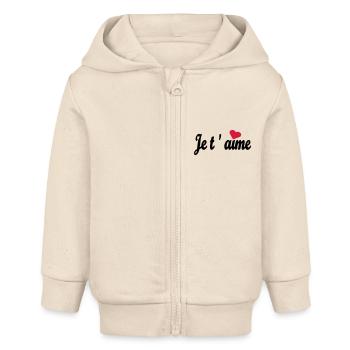 Je t ´aime - Baby Organic Kapuzenjacke Baby Connector von Stanley/Stella - Natur - Vorne
