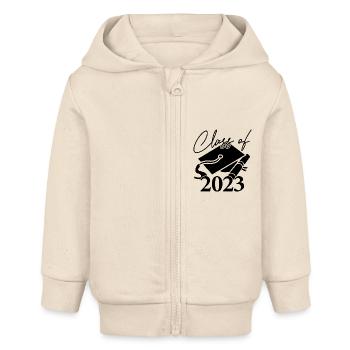 Klasse von 2023 Abschlussfeier Geschenk für ihn und sie - Baby Organic Kapuzenjacke Baby Connector von Stanley/Stella - Natur - Vorne