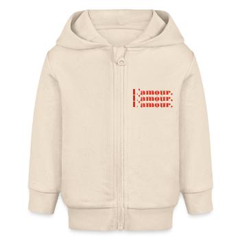 Liebe Liebe Liebe Liebe - Baby Organic Kapuzenjacke Baby Connector von Stanley/Stella - Natur - Vorne