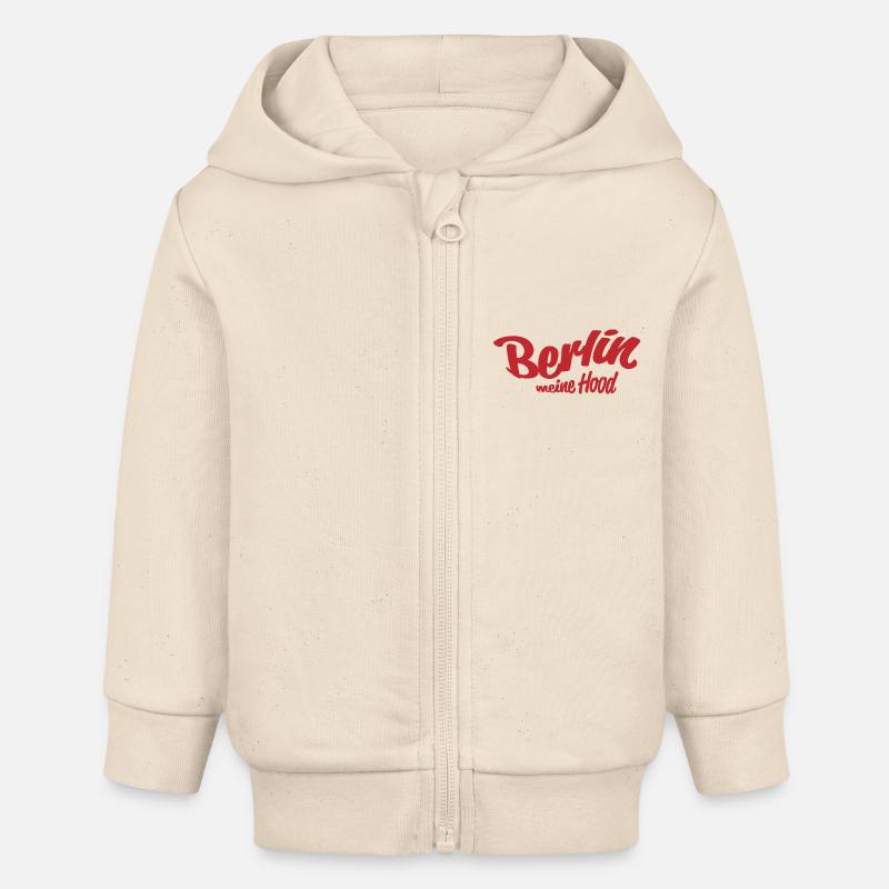Berlin mon quartier - Veste à capuche bébé bio Stanley/Stella - écru doux