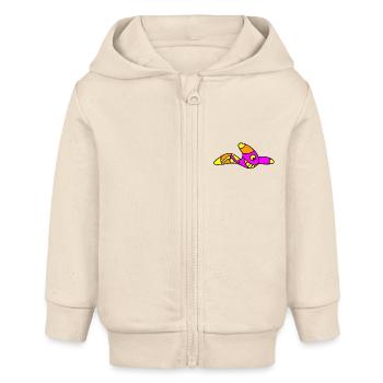 Chemise ver - Veste à capuche bébé bio Stanley/Stella - écru doux - Devant