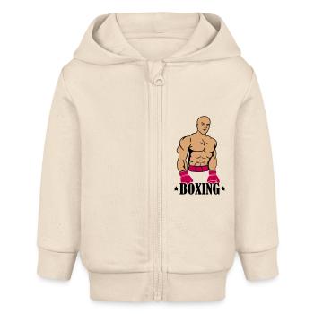 boxing boxer - Baby Organic Kapuzenjacke Baby Connector von Stanley/Stella - Natur - Vorne