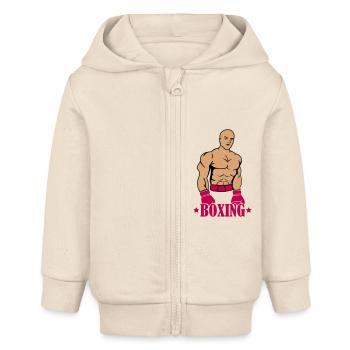 boxing boxer - Baby Organic Kapuzenjacke Baby Connector von Stanley/Stella - Natur - Vorne