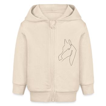 Minimal Araber schwarz - Baby Organic Kapuzenjacke Baby Connector von Stanley/Stella - Natur - Vorne