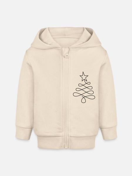 Weihnachtsbaum - Baby Organic Kapuzenjacke Baby Connector von Stanley/Stella - Natur