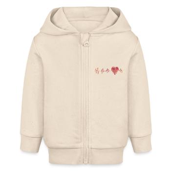 Herzschlag - Baby Organic Kapuzenjacke Baby Connector von Stanley/Stella - Natur - Vorne