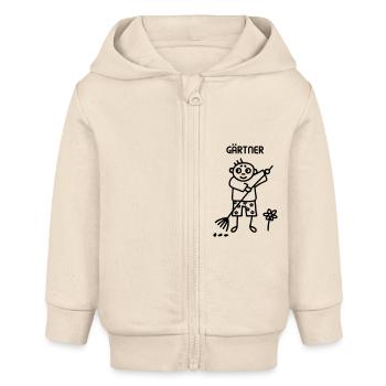 Gärtner - Gartenarbeit - Baby Organic Kapuzenjacke Baby Connector von Stanley/Stella - Natur - Vorne