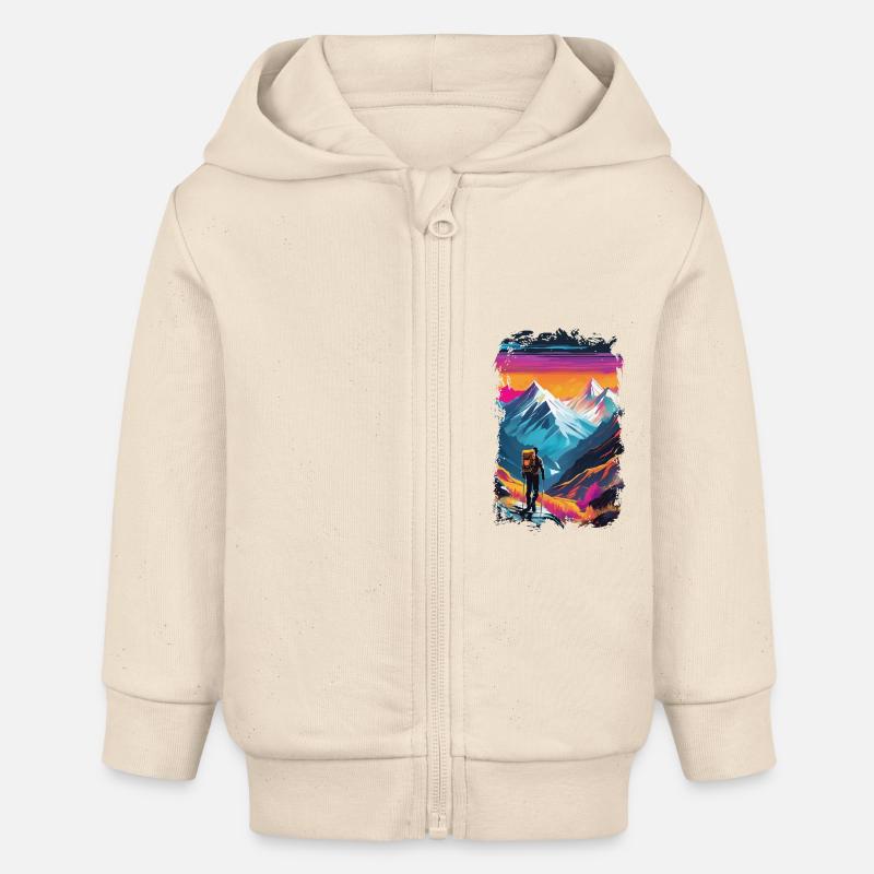 randonnée nature et montagne - Veste à capuche bébé bio Stanley/Stella - écru doux