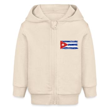 Drapeau de Cuba - Veste à capuche bébé bio Stanley/Stella - écru doux - Devant