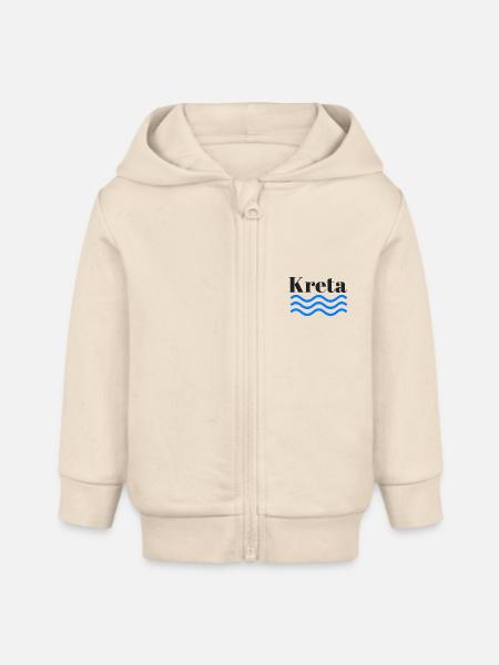 Kreta Welle - Baby Organic Kapuzenjacke Baby Connector von Stanley/Stella - Natur