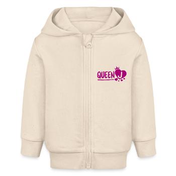 Reine J - Veste à capuche bébé bio Stanley/Stella - écru doux - Devant