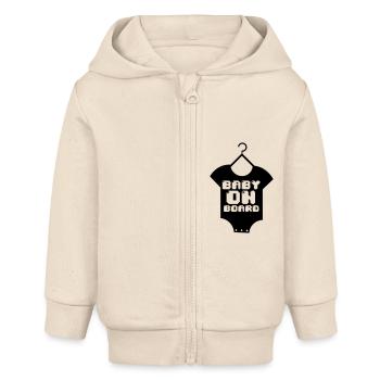 Baby Boarding Glitch - Baby Organic Zip-up Hoodie by Stanley/Stella - soft Ecru - Front