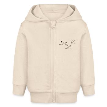 Kraniche - Baby Organic Kapuzenjacke Baby Connector von Stanley/Stella - Natur - Vorne