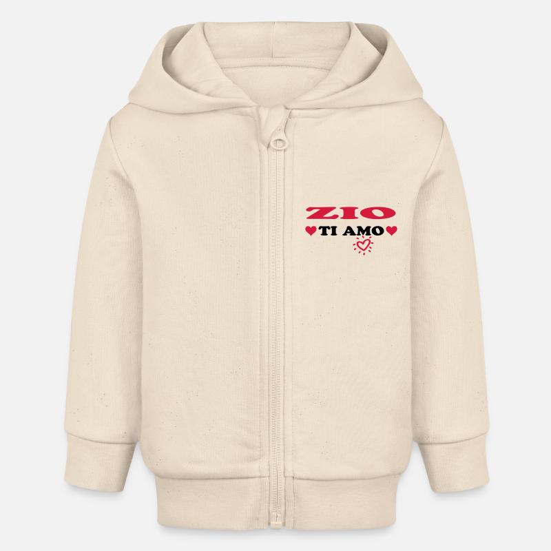 Zio ti amo - Veste à capuche bébé bio Stanley/Stella - écru doux
