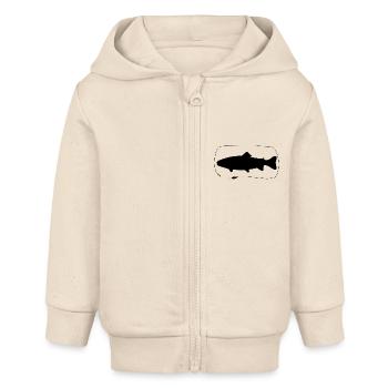 Forelle mit Spoon - Baby Organic Kapuzenjacke Baby Connector von Stanley/Stella - Natur - Vorne