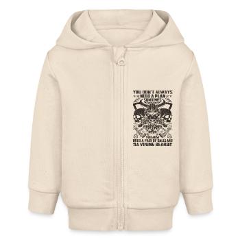 Nordisch-Skandinavien, Retro-Wikinger, mystische Mythologie - Baby Organic Kapuzenjacke Baby Connector von Stanley/Stella - Natur - Vorne