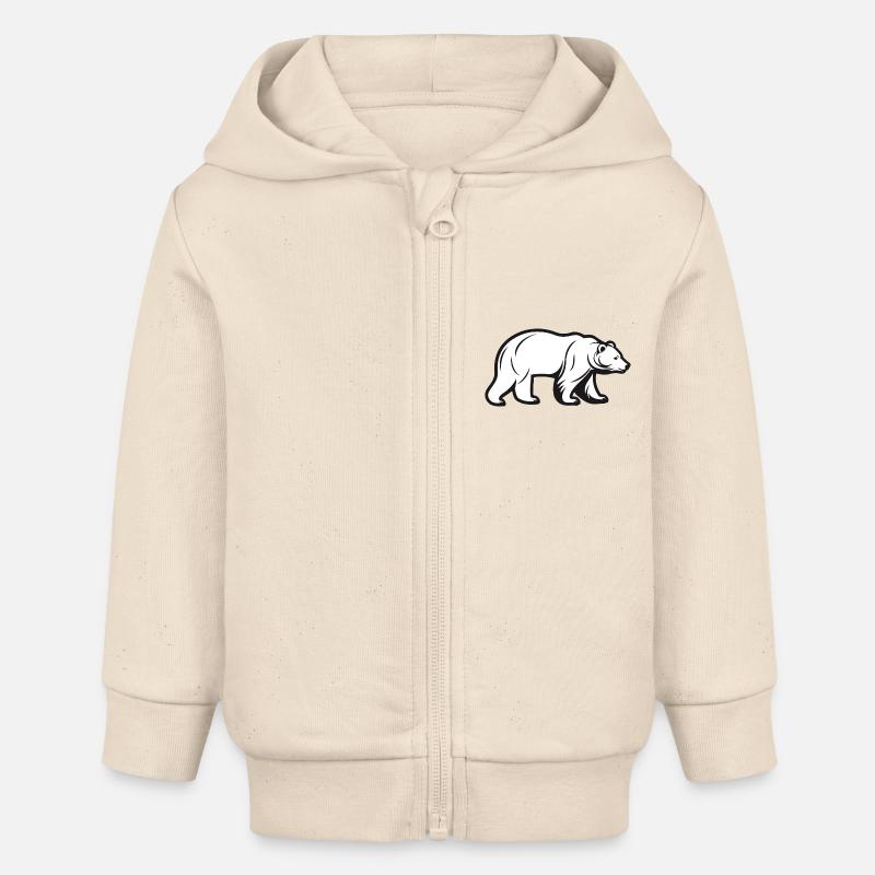 Silhouette d’ours - Veste à capuche bébé bio Stanley/Stella - écru doux