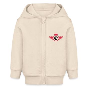 c_logo_f2 - Veste à capuche bébé bio Stanley/Stella - écru doux - Devant