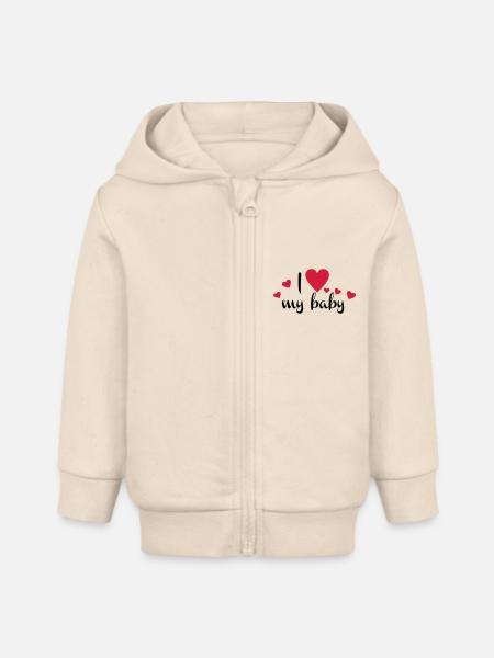 baby - Baby Organic Kapuzenjacke Baby Connector von Stanley/Stella - Natur
