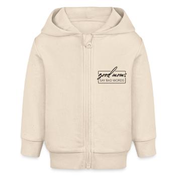 Les bonnes mamans disent de gros mots - Veste à capuche bébé bio Stanley/Stella - écru doux - Devant