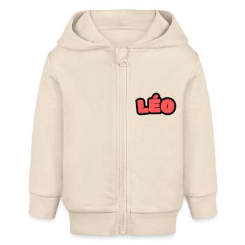 LÉO POLICE - Veste à capuche bébé bio Stanley/Stella - écru doux - Devant