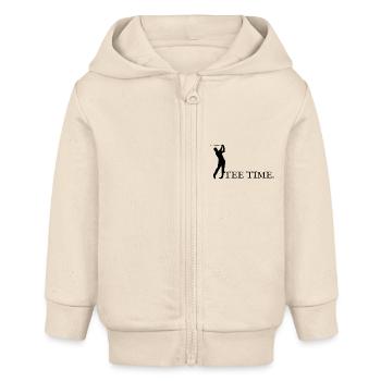 Tee time ! - Veste à capuche bébé bio Stanley/Stella - écru doux - Devant
