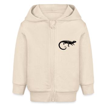 Fossile dinosaure - Veste à capuche bébé bio Stanley/Stella - écru doux - Devant