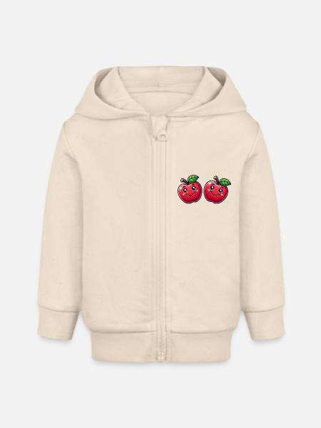 Äpfel - Baby Organic Kapuzenjacke Baby Connector von Stanley/Stella - Natur