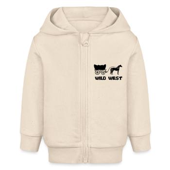 Western Carriage Wild West - Baby Organic Zip-up Hoodie by Stanley/Stella - soft Ecru - Front