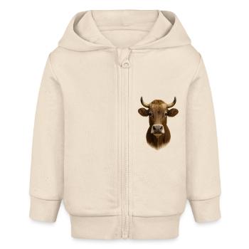 Die schonste Kuh - Baby Organic Kapuzenjacke Baby Connector von Stanley/Stella - Natur - Vorne