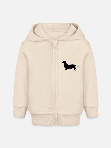 dackel - Baby Organic Kapuzenjacke Baby Connector von Stanley/Stella - Natur