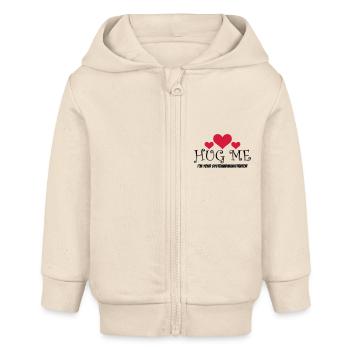 Hug Me! Je suis l'administrateur de votre système - Veste à capuche bébé bio Stanley/Stella - écru doux - Devant