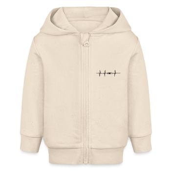 Skip a Beat White - Baby Organic Zip-up Hoodie by Stanley/Stella - soft Ecru - Front