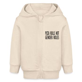 Pizza Rollen nicht Geschlechterrollen - Baby Organic Kapuzenjacke Baby Connector von Stanley/Stella - Natur - Vorne