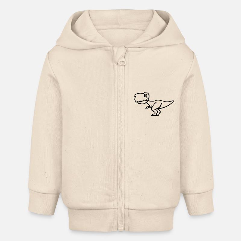 T-Rex - Veste à capuche bébé bio Stanley/Stella - écru doux