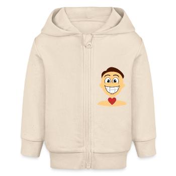 Ein verliebter Mann - Baby Organic Kapuzenjacke Baby Connector von Stanley/Stella - Natur - Vorne
