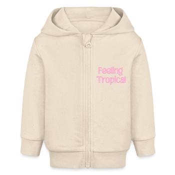 Feeling Tropical - Baby Organic Kapuzenjacke Baby Connector von Stanley/Stella - Natur - Vorne