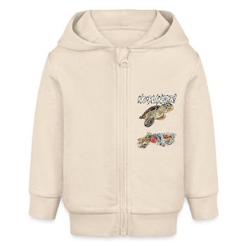 Save the ocean // Umweltverschmutzung - Baby Organic Kapuzenjacke Baby Connector von Stanley/Stella - Natur - Vorne