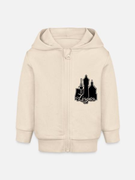 Lingener Emblem - Baby Organic Kapuzenjacke Baby Connector von Stanley/Stella - Natur