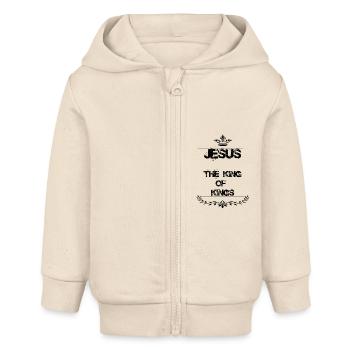 JÉSUS LE ROI DES ROIS - Veste à capuche bébé bio Stanley/Stella - écru doux - Devant