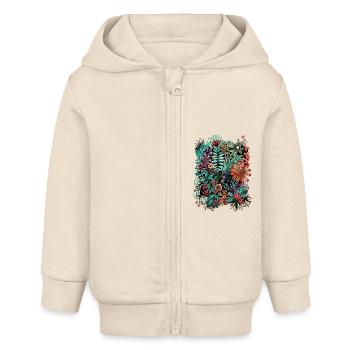 Blüten und Blätter - Baby Organic Kapuzenjacke Baby Connector von Stanley/Stella - Natur - Vorne