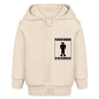Plongeur Normand - Veste à capuche bébé bio Stanley/Stella - écru doux - Devant