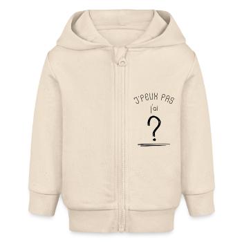 Je peux pas j'ai ? - Veste à capuche bébé bio Stanley/Stella - écru doux - Devant