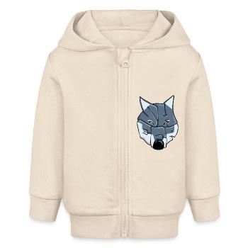 Wolf Graffiti - Baby Organic Kapuzenjacke Baby Connector von Stanley/Stella - Natur - Vorne