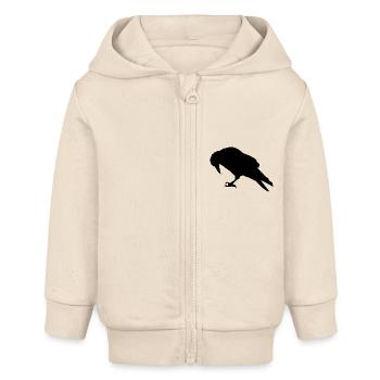 raven - Baby Organic Zip-up Hoodie by Stanley/Stella - soft Ecru - Front