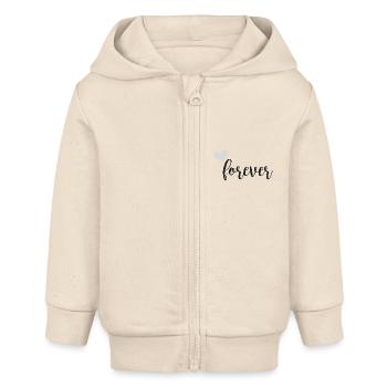 Forever partner look gray - Baby Organic Zip-up Hoodie by Stanley/Stella - soft Ecru - Front